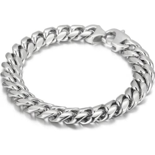 European and American trend all-match titanium steel Cuban chain bracelet Fashionable simple personality stainless steel bracele