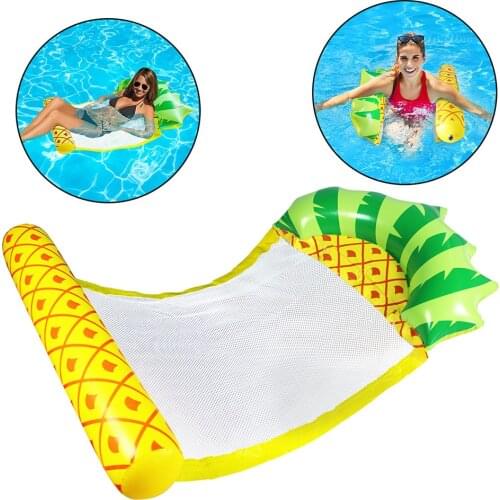 Pineapple Floating Net Hammock Inflatable Chair Swimming Pool Foldable Bed Inflatable Air Mattress Swimming Pool Accessories