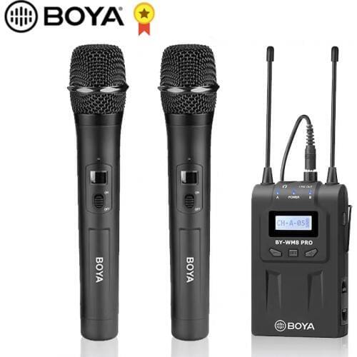 BOYA BY-WM8 Pro WHM8 Pro Mic Condenser Wireless Mic Microphone System Audio Video Recorder Receiver for Canon Nikon Sony Camera