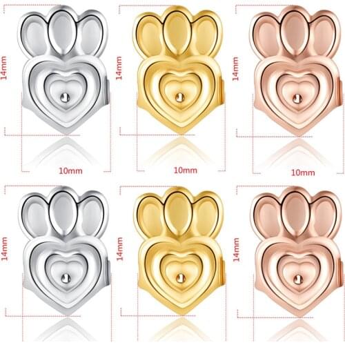 Hot Sale Crown Stud Back Earrings Support Fits for Women Silver Color Heart Earlobe Earrings Lift Lifter Fits Accessories