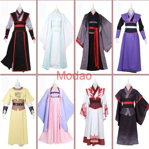 Mo Dao Zu Shi Wei Wuxian/Lan Wangji/Wen Qing/Wen Ning Cosplay Costume Anime Grandmaster of Demonic Wig Full Set