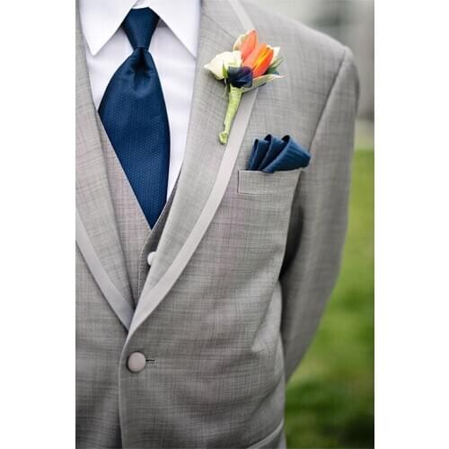 Costume Homme Mariage Ash Grey Suit Wedding Suits For Men 3 Piece Groom Suit Mens Custom Tailored Suit Gray Wedding Suits Tuxedo