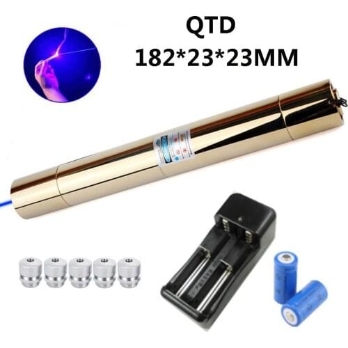 Pure copper laser pointer can focus high-power blue laser pointer flashlight the most powerful laser sight Burning match/candle