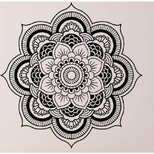 Hot Selling Wall Stickers Mandala Yoga Ornament Indian Buddha OM Symnol Decal Art Sticker Lotus Flower Living Room DecorY-343