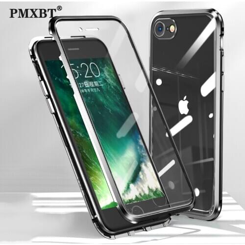 Magnetic Adsorption Metal Case Front Rear Glass Magnet Case Cover For iPhone 11 Pro Max XR XS MAX X 8 7 6s 6 Plus 360 Shell Capa