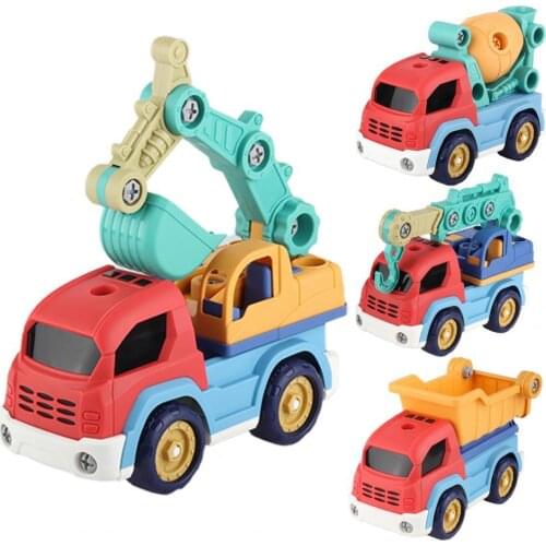 Engineering Vehicle Model Removable Educational Toys Plastic Disassembly Simulation Vehicle Model for Kids