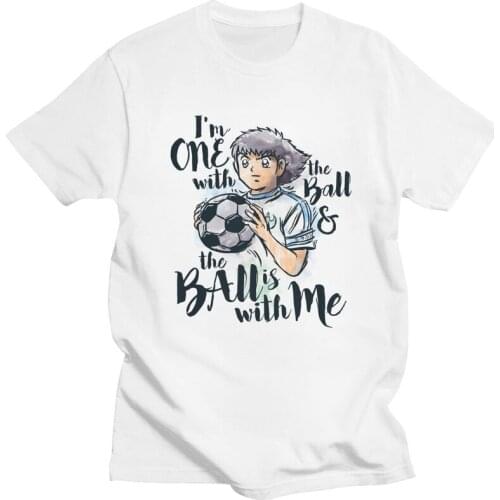 Mens Awesome Captain Tsubasa T Shirt Short-Sleeve Cotton Tshirt Unique T-shirt Summer Anime Footballer Tees Plus Size Clothing