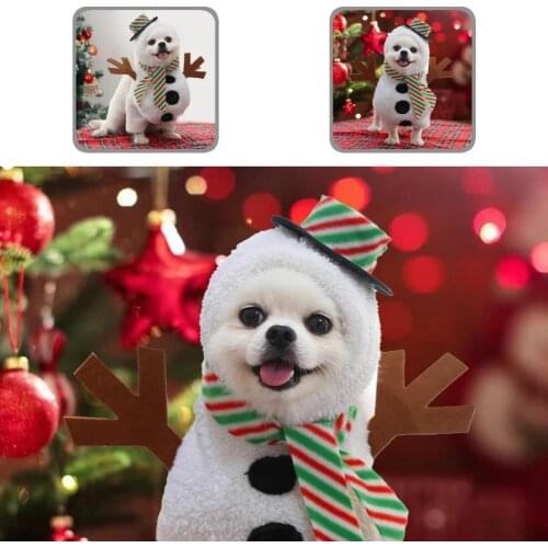 Skin-friendly Soft Cosplay Prop Pet Snowman Accessory Polyester Pet Cosplay Clothes Good Craftsmanship for Kitten