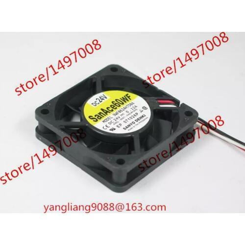 SANYO DENKI 9WF0624H7D04 DC 24V 0.12A 3-wire 60x60x15mm Server Cooling Fan