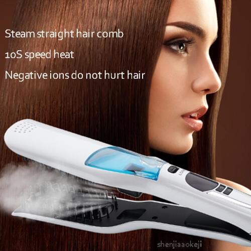 Steam Hair Straightener Negative ion comb Ceramic heating comb Straightening Irons Hair Care Electric hairdressing tool 110-240v