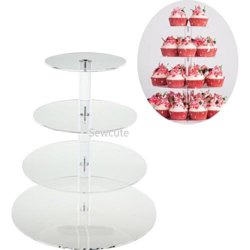 3 4 5 6 7 Tier Cake Holder Round Acrylic Cupcake Cake Stand Assemble Disassemble Home Birthday Tools Party Stand Decoration Gift