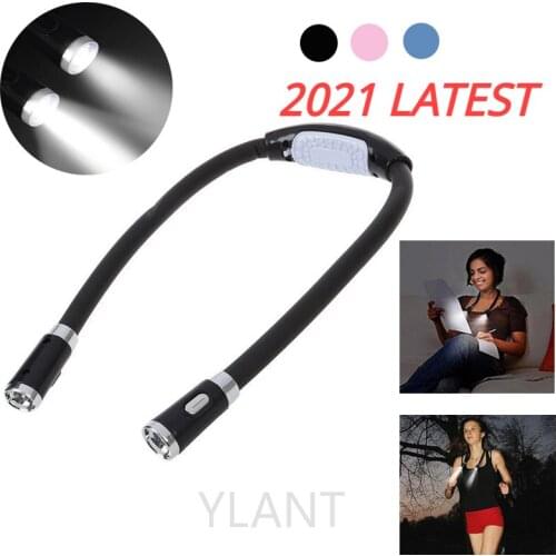 Portable Neck Book Light With 4 LED Reading Light Flexible Reading Lamp 3 Adjustable Brightness Flashlights For Outdoor Camping