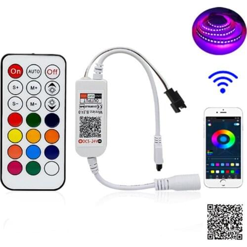 New WS2812B WS2811 Led Controller 21keys Bluetooth Music Remote Controller 5-24V Control 1024 Leds