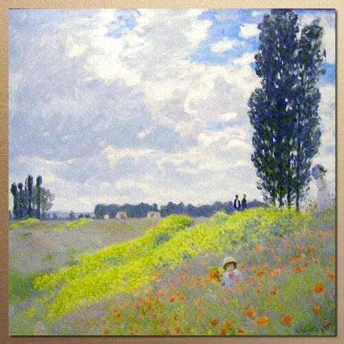 Claude Monet paintings on Canvas Walk in the Meadows at Argenteuil hand-painted wall art decor High quality