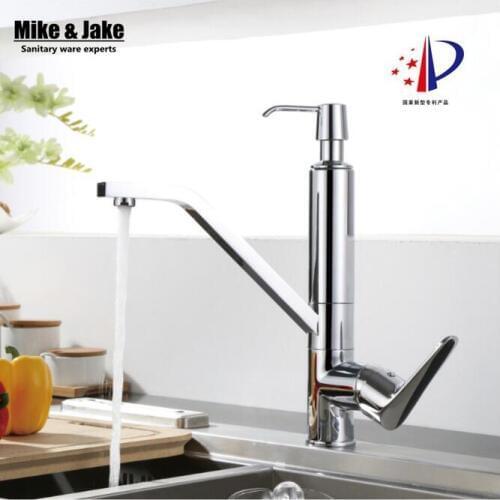 Kitchen faucet with soap dispenser chorme faucet basin crane 2 in 1 sink soap dispenser tap soap faucet water mixer