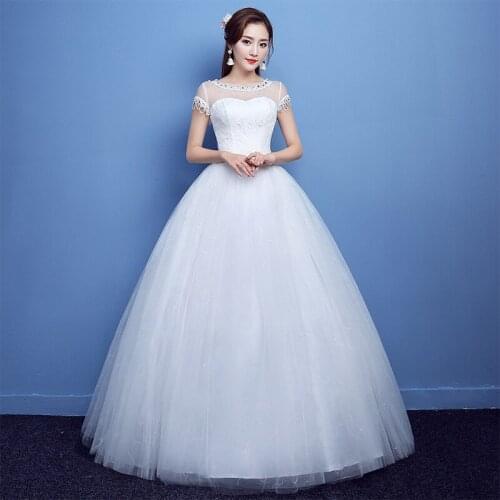 Bride Wedding Dress White Lace Flower Ball Gown 2021 Princess Wedding Dresses Vestido De Noiva