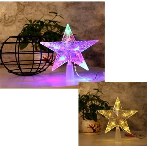 30leds 10leds Christmas Tree TopStar Light Five-Pointed Lamp for Home Party Xmas New Year Wedding Fairy Desktop Gift Decor