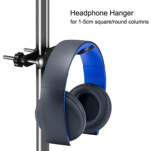 Universal Adjustable Metal Headphone Holder Hanger Column Clip Bracket Hanger for Over Ear Headphone Headsets