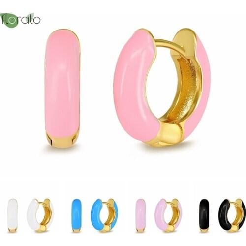 925 Sterling Silver Ear Buckle Metal C-Shaped Earrings for Women Color Hoop Earrings Personality Wild Trend Earring Jewelry Gift