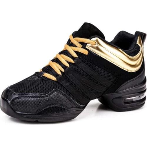 2021 Women Black Gold Dance Shoes Ladies Jazz Hip Hop Dancing Woman Latin Platform Wedge Fitness Ballroom