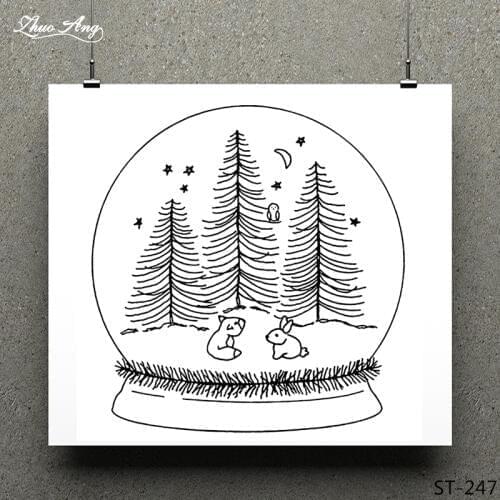 ZhuoAng Christmas magic ball Clear Stamp for Scrapbooking Rubber Stamp Seal Paper Craft Clear Stamps Card Making