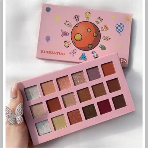 18 Colors Pearlescent Glitter Eye Shadow Pigment Eye Shadow Palette Matte Shimmer Eyeshadow Colorful Makeup TSLM2