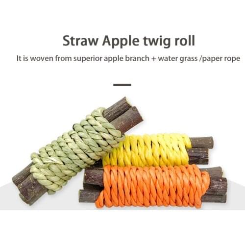 3 Pcs Small Pets Molar Chew Toys Tooth Care Hand-woven Rodents Toy for Guinea Pigs Rat Small Pet Molars Supplies