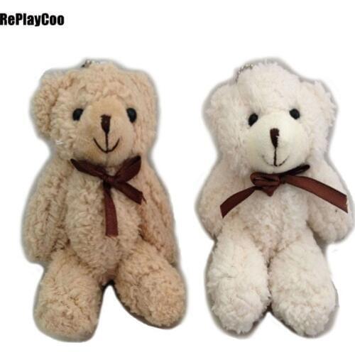 50Pcs/LotMini Teddy Bear Stuffed Plush Toys Small Bear with bow Stuffed Toys pelucia Pendant Kids Birthday Gift Decor 108