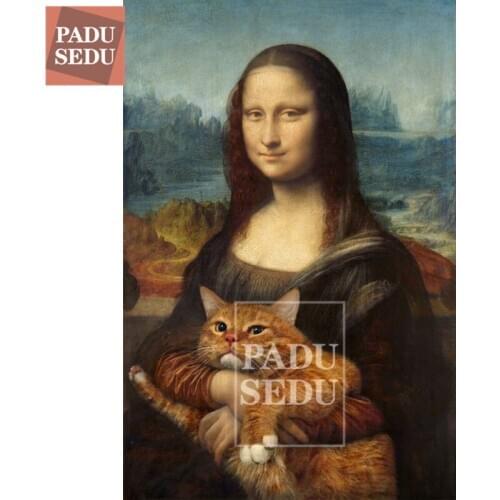 5D DIY Diamond Painting Mona Lisa Spoof Full Square Diamand Mosaic Cross Stitch Embroidery Crystal Vintage Home Decor Decoration