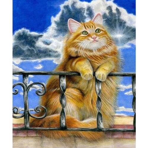 5D DIY Diamond Painting Cat Animal Cross Stitch Full diamond Embroidery rhinestones landscape picture Christmas gift WG1015