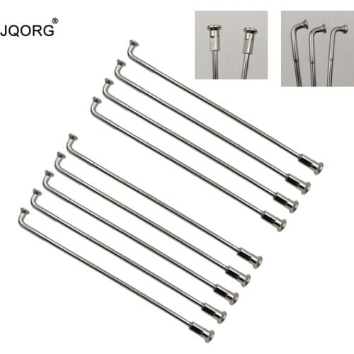 60 Pieces A Lot 304 Stainless Steel Lighting Sliver Color J-bend Motorcycle Spokes Diameter 3.5mm-3.2mm Head Butted E-bike Spoke