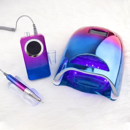 Gradient Color 48W Cordless UV LED Nail Lamp for Manicure Nail Dryer For Curing Gel Polish Lamp Light Rechargeable Battery
