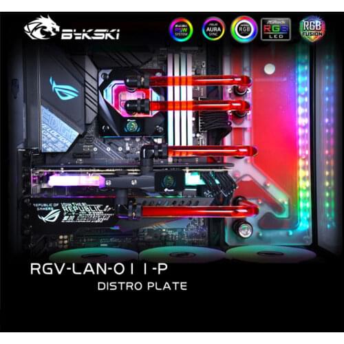 BYKSKI Acrylic Board Water Channel Solution use for LIAN LI O11 Dynamic Case for CPU and GPU Block / 3PIN RGB / Combo DDC Pump