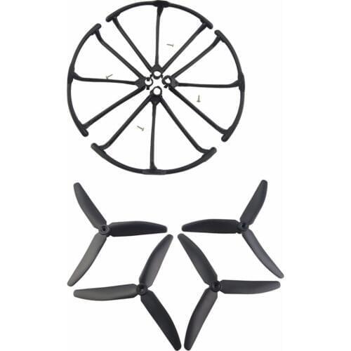 RC accessories 4PCS 3-leaf Blades & 4PCS propeller protective cover for Hubsan X4 H502S H502E H502T H507A H216A Airplane-Black