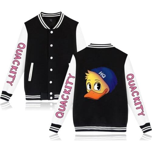 Anime Quackity Baseball Jacket Polyester Plus Kawaii Unisex Trendy Hip Hop Baseball Fashion Jacket Oversized M Trendy Clothing