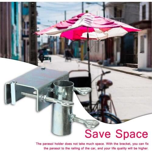 Parasol Holder Garden Umbrella Fixing Clip Bracket Heavy Duty Umbrella Holder Clamp Parasol Holder Balcony Railing Fixed Bracket