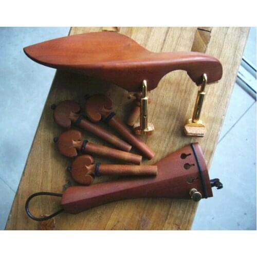 Violin parts , 5 sets Top quality violin fittings 4/4 old hard jujube wood
