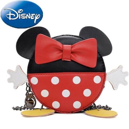Disney Minnie Mouse Woman Fashion Handbag Cartoon Mickey Lady Large Capacity Shoulder Bag Cute Girl Hobos Messenger Bags