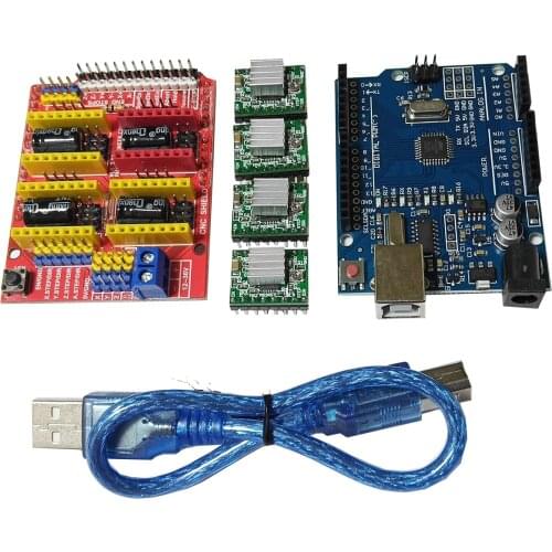 New cnc shield v3 engraving machine 3D Printer+ 4pcs A4988 driver expansion board + UNO R3 with USB cable
