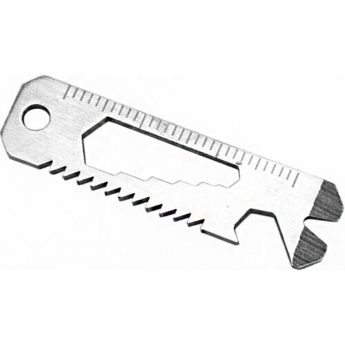 6 in 1 EDC Pocket Survival Tool Camping Screwdriver Bottle Opener Ruler Saw Keychain Outdoor Tools for Hiking Fishing