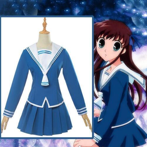 Anime Fruits Basket Cosplay Costumes Tohru Honda Cosplay Costume Sailor Suit dress sailor clothes School Dress Girls Clothes