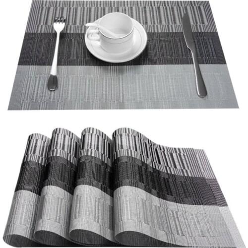 YokiSTG PVC Placemat For Table Pad Drink Wine Cup Coasters Washable Placemat Dining Tableware Mat Kitchen Waterproof Set of 6