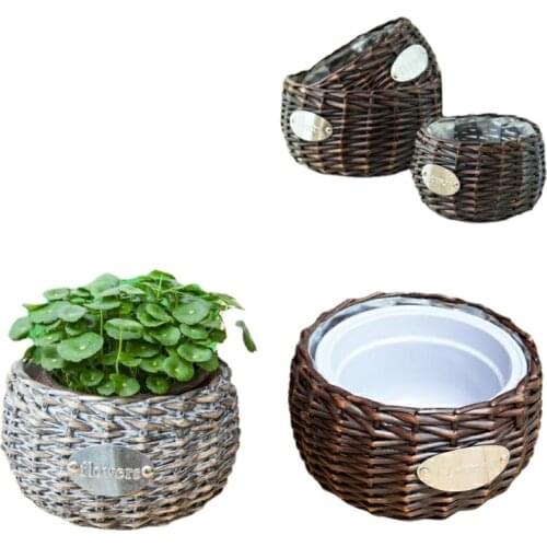 Creative Weaving Willow Rattan Plaited Straw Woven Creative Flower Pot Flower Arrangement Flower Basket
