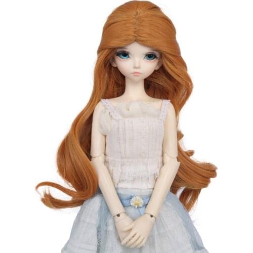 Size 1/6 1/4 1/3 BJD Doll Hair Wigs Long Loose Wavy Synthetic Fiber Brown Wigs for SD Dolls BJD Wigs Accessories