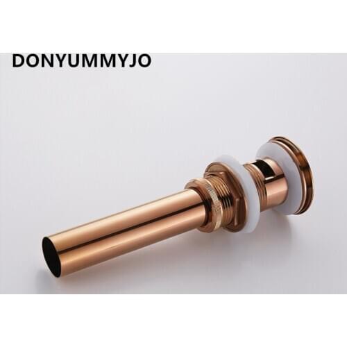DONYUMMYJO Brass Bathroom Basin Drain Rose Gold Big Bouncing Water Hole Water Dispenser Drain