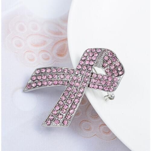 Ribbon Hope Charm Breast Cancer Awareness Charm Lapel Collar Brooch Pin