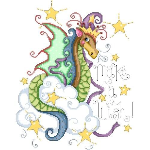 Lovely kit 19-20 Cross stitch Handmade 14CT Counted Canvas DIY,Cross-stitch kits,Embroidery Magic Dragon 33-39