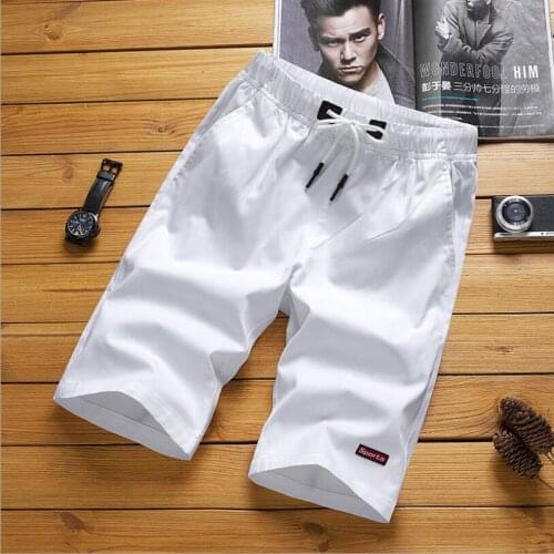 2021 New Summer Men Sport Shorts for Men Casual Summer Elastic Waist Solid Shorts
