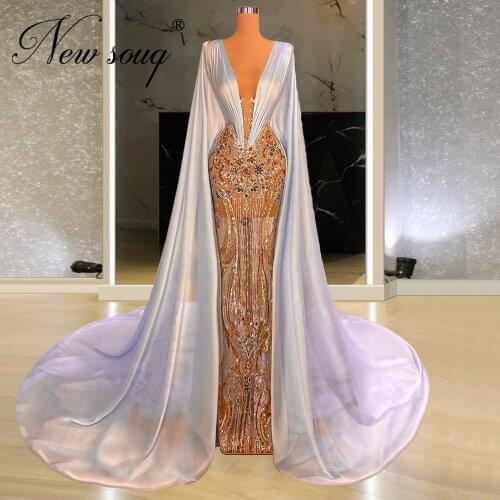 2021 New Arrival Evening Dresses Beaded Crystals Prom Gowns Dubai Couture Sparkly Celebrity Party Dresses Sexy Vestidos De Festa