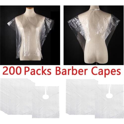 200x Waterproof Salon Hair Cutting Capes Gown Barber Apron Clear 64x84cm